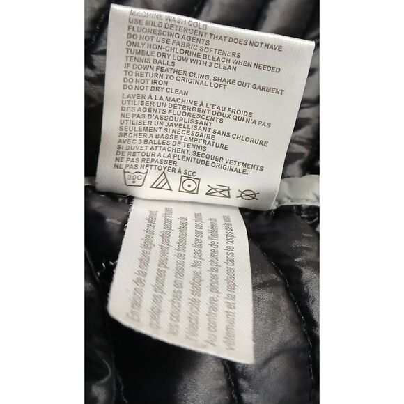 Calvin klien womens large premium duck down puffer jacket packable black hoodie - Picture 10 of 10